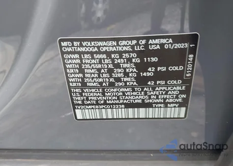 2023 Volkswagen Id.4 Pro from USA, damaged, VIN 1V2CMPE83PC012238